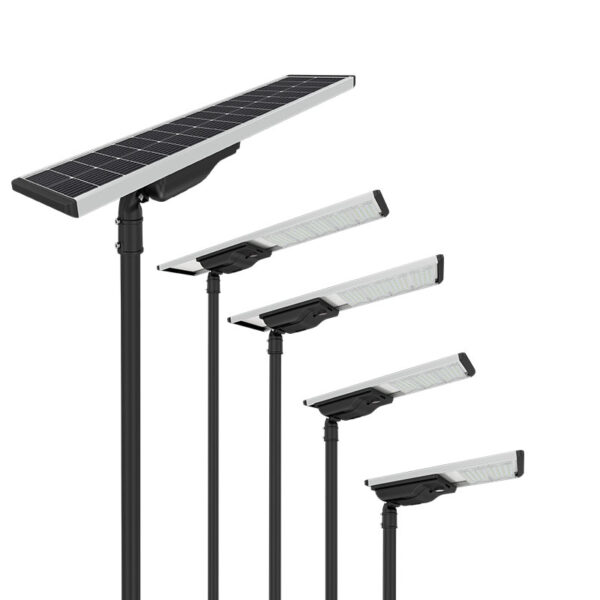 Alumbrado público solar Profesional 40w, 60w, 100w, 120w | Material del cuerpo de la lámpara Aluminio | Tiempo DE TRABAJO 8-40 horas/5-7 días | Vida útil L70>100, 000 horas | Distancia de instalación 20-45m | Clasificación IP IP66 | Timer dimming | Eficiencia 220LM /W | Lumen 8800LM - 26400LM