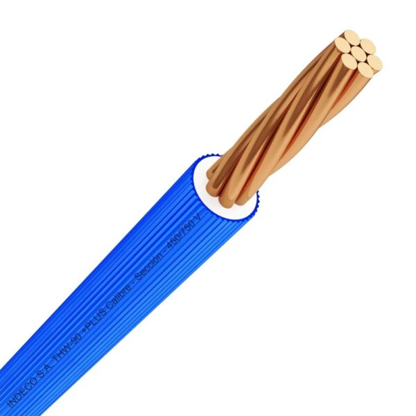 Cable Thw-90 Plus 450/750V 14 Awg Indeco - Azul- 100 Metros