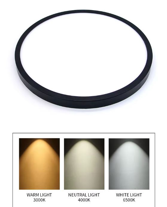 Luminaria Led Circular Tricolor Ip20 Sobreponer - Luz Blanca 48W - Lufardi