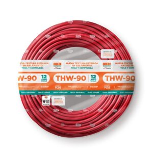 Cable Thw-90 Plus 450/750V 12 Awg Indeco - Rojo - 100 Metro