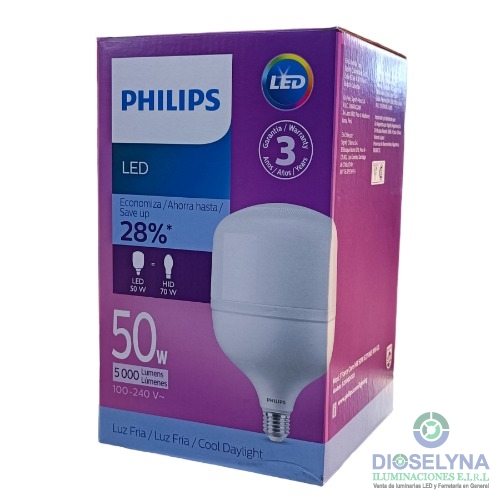 Lampara Led Botella Alta Potencia 50W 6500K 100-240V E27 Trueforce - Philips
