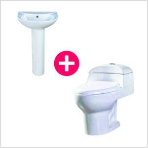 Combo One Piece Artemua + Lavatorio con Pedestal